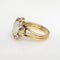 Bague Bague vintage en or jaune 18 carats avec opale et diamants, style années 70, taille 7,25, bijou de cocktail 58 Facettes G13863
