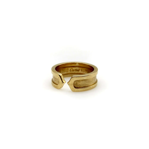 Bague 48 Bague Double C vintage Cartier en or 18 carats vers 2000 58 Facettes