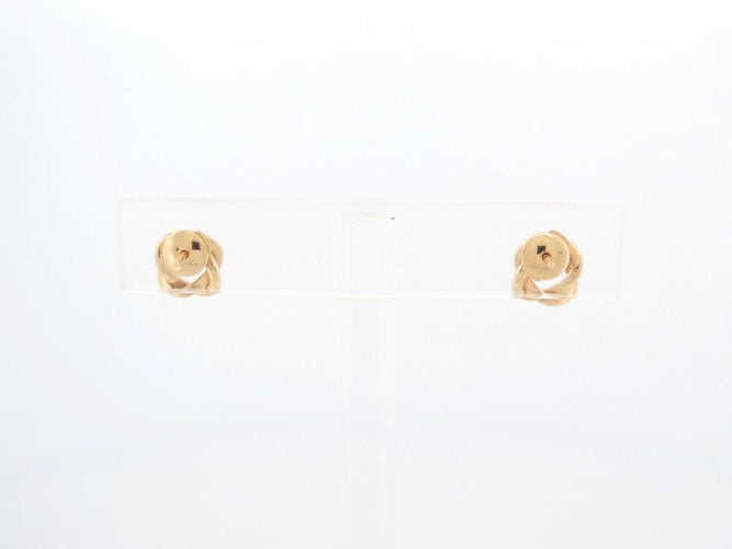 Boucles d'oreilles boucles d'oreilles POIRAY puces tresse or jaune diamants 58 Facettes 260895