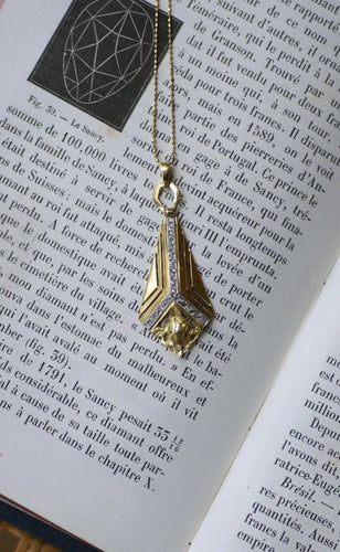 Pendentif Pendentif Art Déco Diamants Or Jaune et Platine 58 Facettes