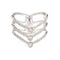 Bague 53 Bague en V à trois niveaux avec diamants 58 Facettes G13192