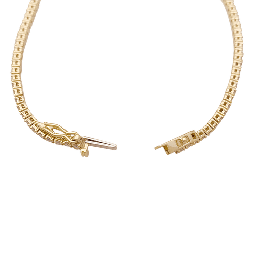 Bracelet ligne tennis or jaune, diamants. 58 Facettes 34345