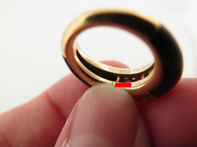 Bague 45 bague VAN CLEEF & ARPELS philippine t45 or jaune 18k onyx & diamants 0.5ct 58 Facettes 271397