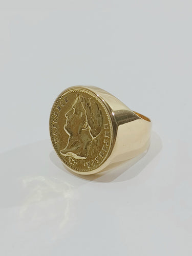 Bague 57.5 Bague Or jaune Napoléon III 58 Facettes 2945/1