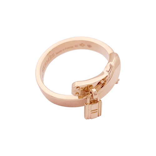 Bague 53 Bague Hermès "Kelly Gavroche" or rose. 58 Facettes 34327