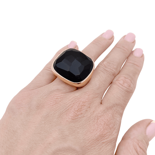 Bague 53 Bague Pomellato "Victoria", ou rose, jais. 58 Facettes 34742