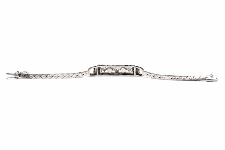 Bracelet Bracelet Art Déco en or blanc 18k et diamants taille brillant 0,538 ct 58 Facettes 23417