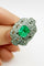 Bague 52 Bague vintage en platine avec émeraudes et diamants 58 Facettes 50327