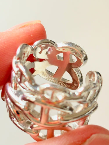 Bague 55 HERMÈS - Bague Chaîne d'ancre enchaînée 58 Facettes WC-2025-1577