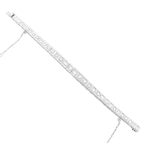 Bracelet Bracelet ligne en or blanc, 4 carats de diamants. 58 Facettes 34994