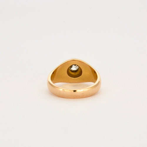 Bague 60 Chevalière or jaune et diamant 58 Facettes LP773/13