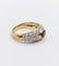 Bague jonc vintage or jaune 18k saphir naturel et pavé de diamant