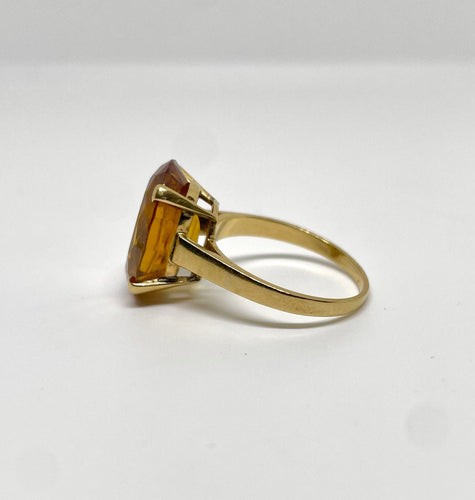 Bague Bague cocktail or jaune citrine 7 carats 58 Facettes