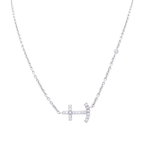 Collier or blanc et diamants. 58 Facettes 33429