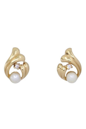 BOUCLES D'OREILLES PERLES ET DIAMANTS 58 Facettes 095311