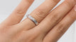 Bague 53 Demi alliance en or blanc et diamants 58 Facettes F4280
