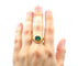 Bague 53 Bague en or jaune 18 carats sertie d'une émeraude ovale de 1,50 carat 58 Facettes