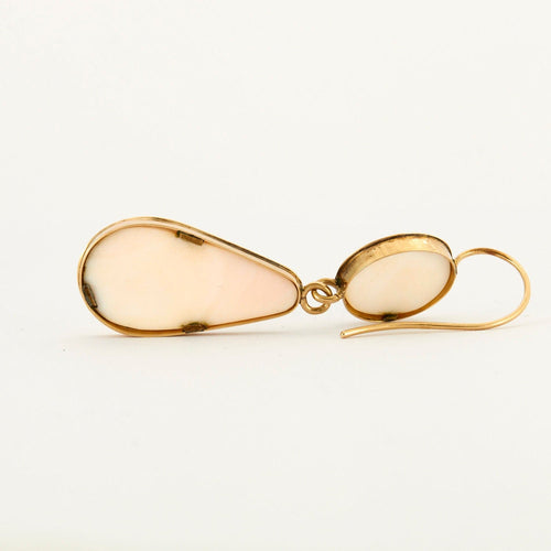 Boucles d'oreilles Pendants d'oreilles XIXème, camées, or jaune 58 Facettes LMB-62