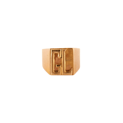 Bague 46 Chevalière en Or jaune 58 Facettes
