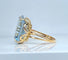 Bague en or jaune 18 carats et aigue marine