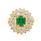 Bague 47.5 Bague Pompadour Or jaune Emeraude, Diamant 58 Facettes 3455379CN