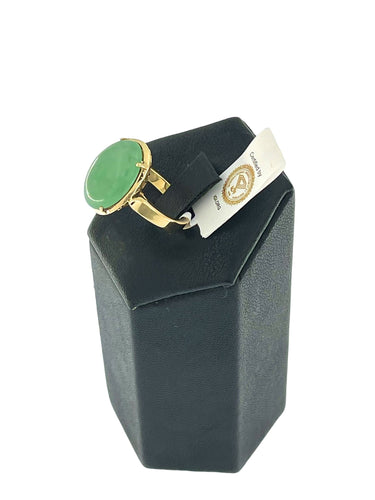 Bague Bague en or jaune certifiée, jadéite naturelle 58 Facettes