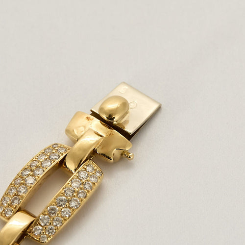 Bracelet Bracelet en Or jaune et diamants 58 Facettes REU1214