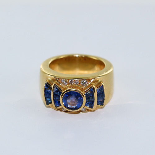 Bague Bague tank saphirs et diamants 58 Facettes