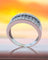 Bague 55 Bague bandeau or blanc diamants saphirs 58 Facettes AA 1676