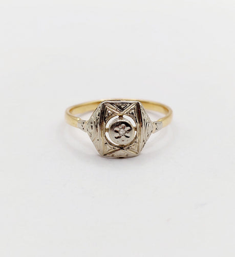 Bague 58 Bague Art Déco petit diamant taille rose (circa 1910) 58 Facettes A06406