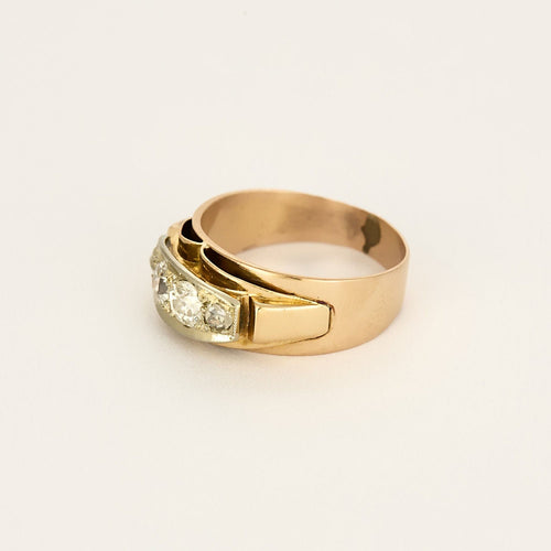 Bague 54.5 Bague en Or rose et or gris, diamants 58 Facettes CAN1339
