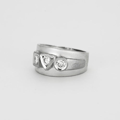 Bague 49 Bague or gris et diamants 58 Facettes GU67