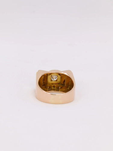 Bague tank diamant taille ancienne 0,2 ct