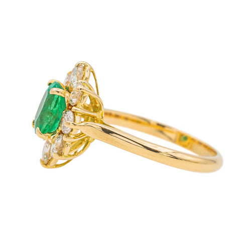 Bague 52 Bague Pompadour Or jaune Emeraude 58 Facettes 3753143RV