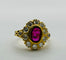 Bague 56 Bague en or jaune avec rubis et diamants 58 Facettes 50236