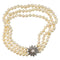 Collier Collier de perles en or blanc à 3 rangs des années 1950 58 Facettes Q211B