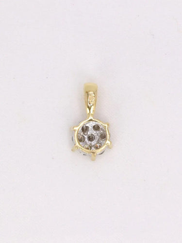 Pendentif Pendentif or jaune et blanc marguerite vintage diamants 58 Facettes J408
