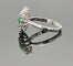 Bague 53 Bague marquise or gris, émeraude, diamant 58 Facettes