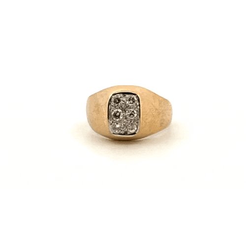 Bague 48 Chevalière Or Jaune 18k & Diamants 58 Facettes 66-GS35365-3