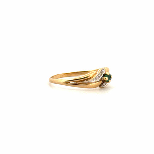 Bague 57 Solitaire Or Jaune & Émeraude 58 Facettes 57-GS35508-1