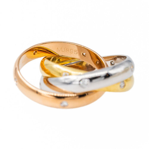 Bague 49 Cartier Bague Alliance Trinity Star Or rose Diamant 58 Facettes 3377194CN