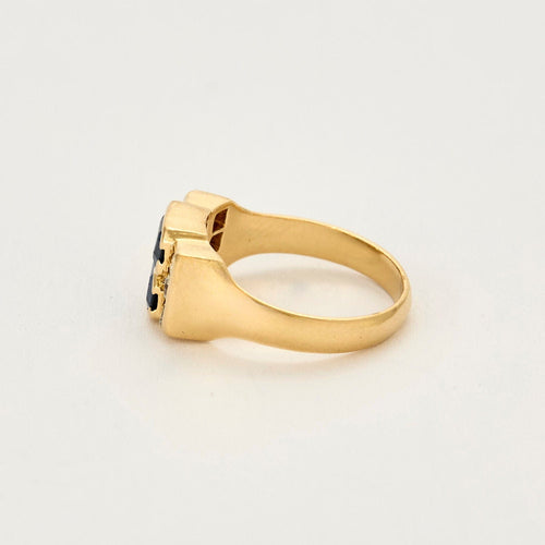 Bague 54,5 Bague or jaune, saphirs et diamants 58 Facettes SMA0067