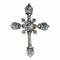 Pendentif Croix d'argent rococo des années 1750 58 Facettes 24121-0345