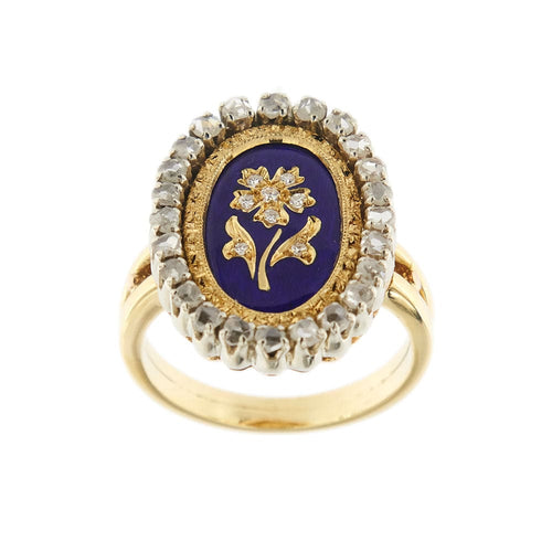 Bague Bague émaillée avec diamants 58 Facettes 35605