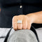 Bague 58 Bague jonc or gris et or jaune et diamants 58 Facettes GU254