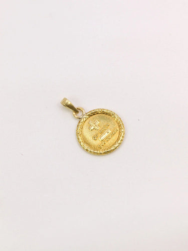 Pendentif AUGIS - Médaille amour couronne de Laurier Plus qu'hier moins que demain or jaune 58 Facettes J466