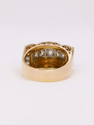 Bague 60 Bague tank or jaune diamants 58 Facettes J374