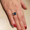 Bague Bague en or blanc avec saphir de 3,40 ct et diamants taille trilliant 58 Facettes G3684