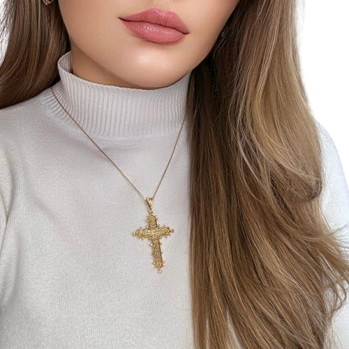 Pendentif Pendentif Croix Or Jaune 18k 58 Facettes PE-GS34837
