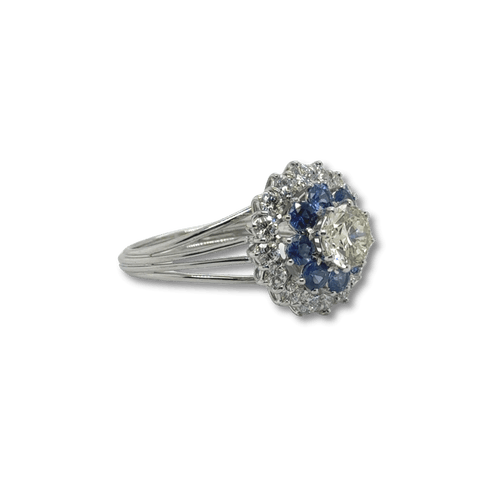 Bague 66 Bague Marguerite Or blanc - Saphirs et Diamants 58 Facettes 1.0000422/4